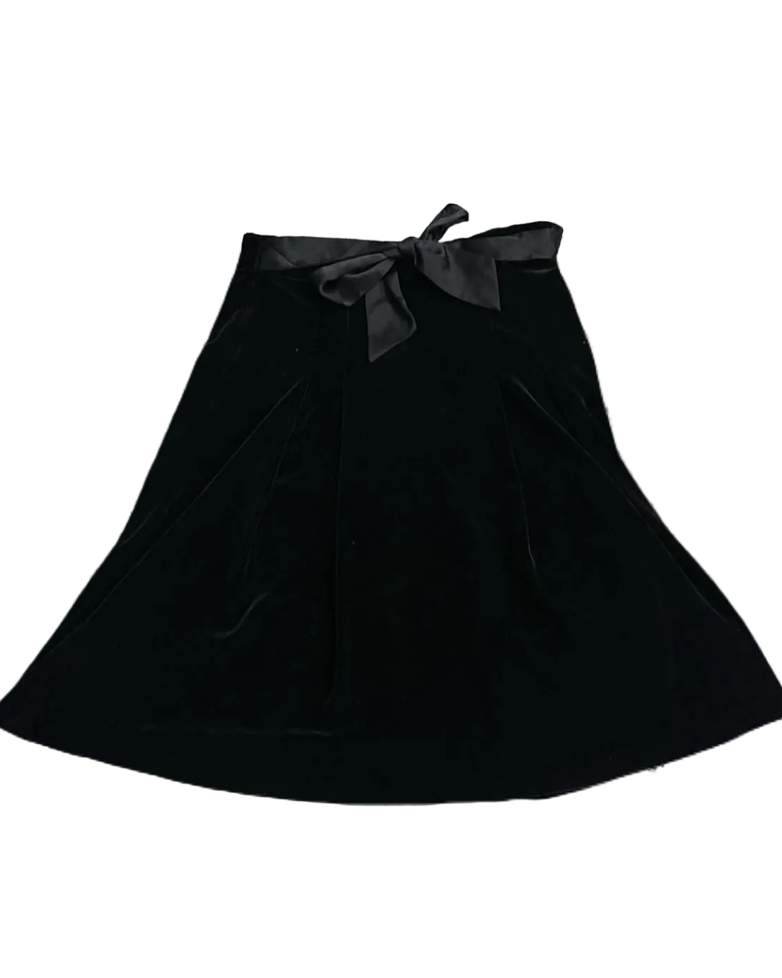 Bow Black Velvet Skirt