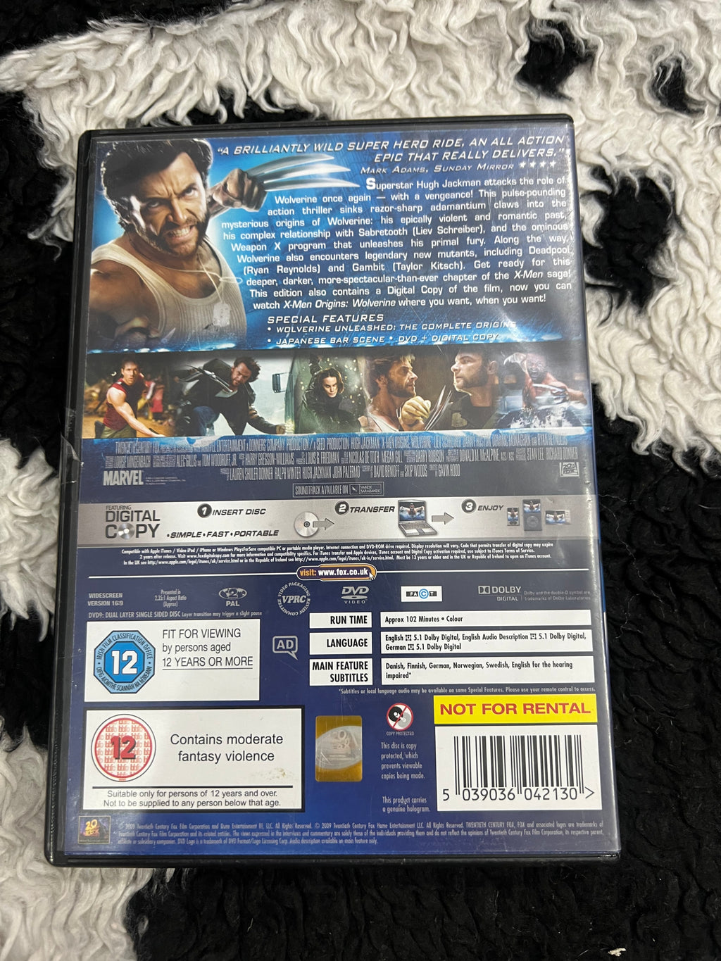 X-Men Origins Wolverine DVD
