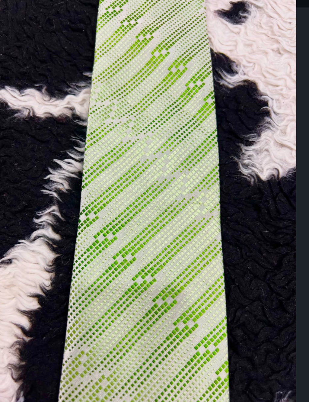 Double TWO Green Embroidered Tie