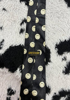 Black Smiley Faces Tie
