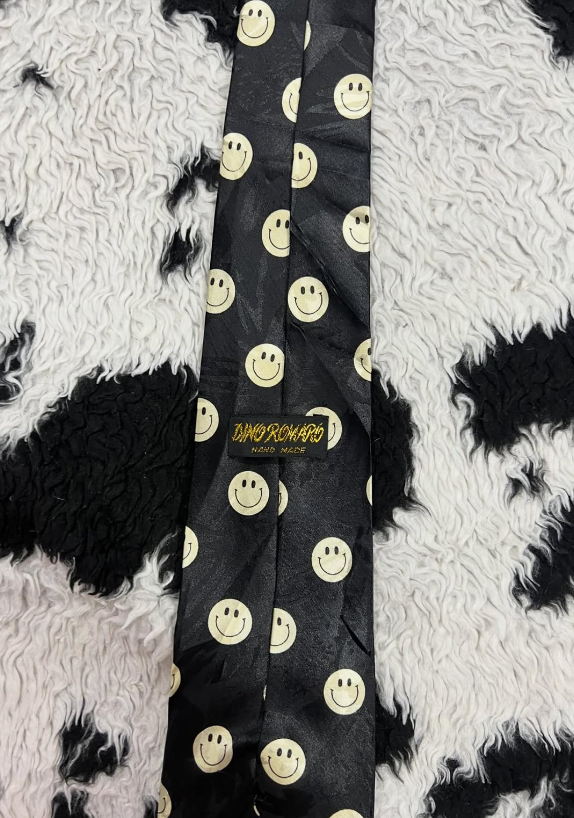 Black Smiley Faces Tie