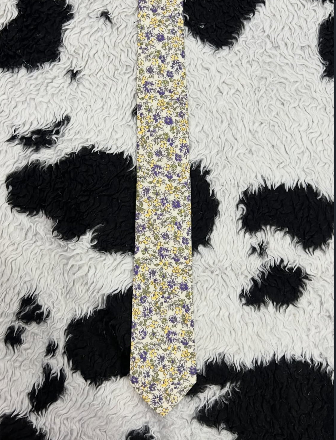 Narrow Purple & Yellow Flowers Ties