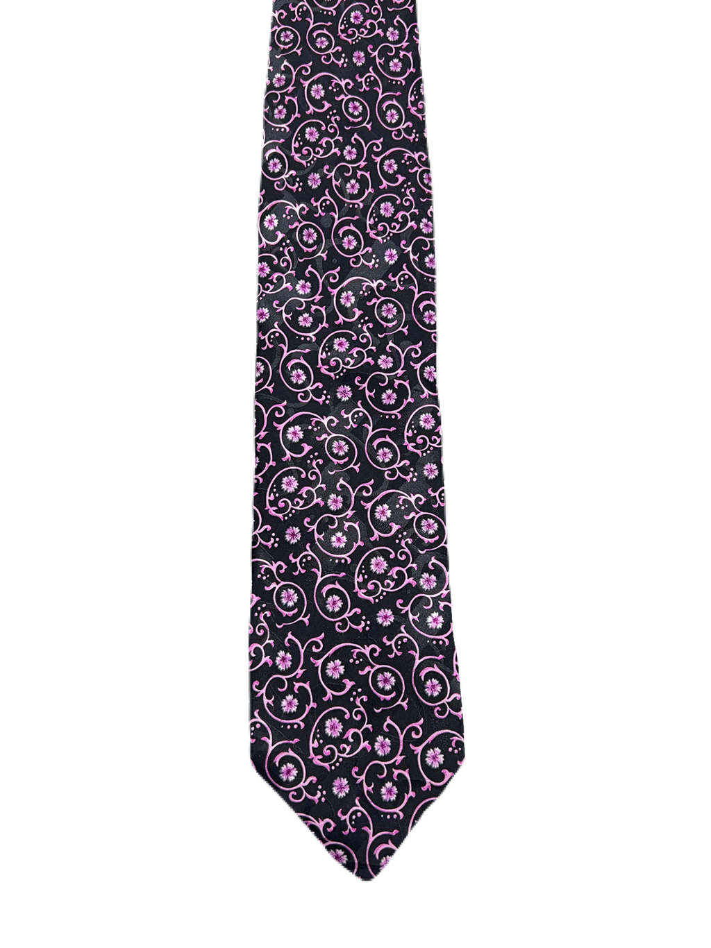 Black & Pink Floral Tie