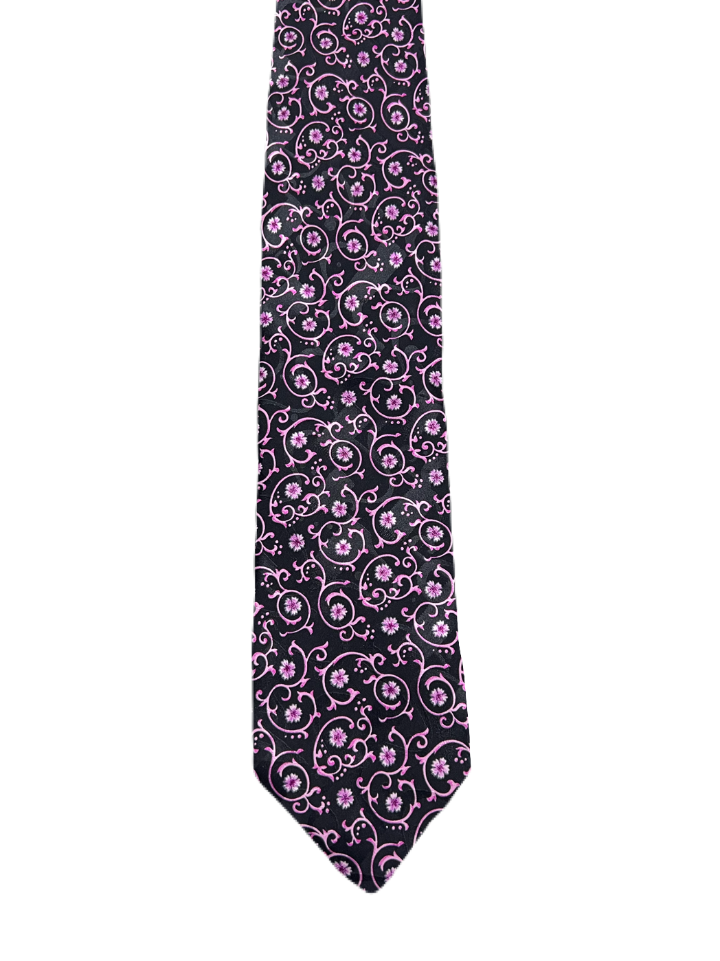 Black & Pink Floral Tie