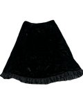 Black Frilled Velvet Skirt