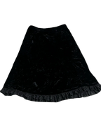 Black Frilled Velvet Skirt