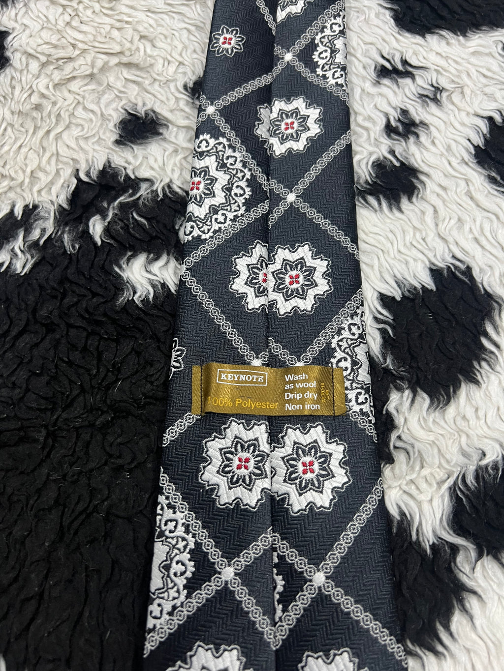 Keynote Black & White Embroidered Tie