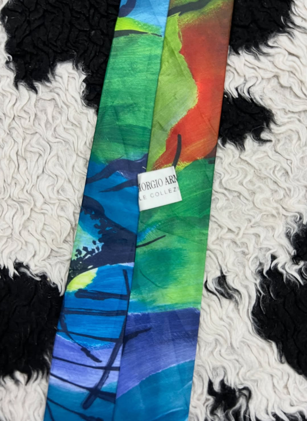 Blue & Green Abstract Art Tie