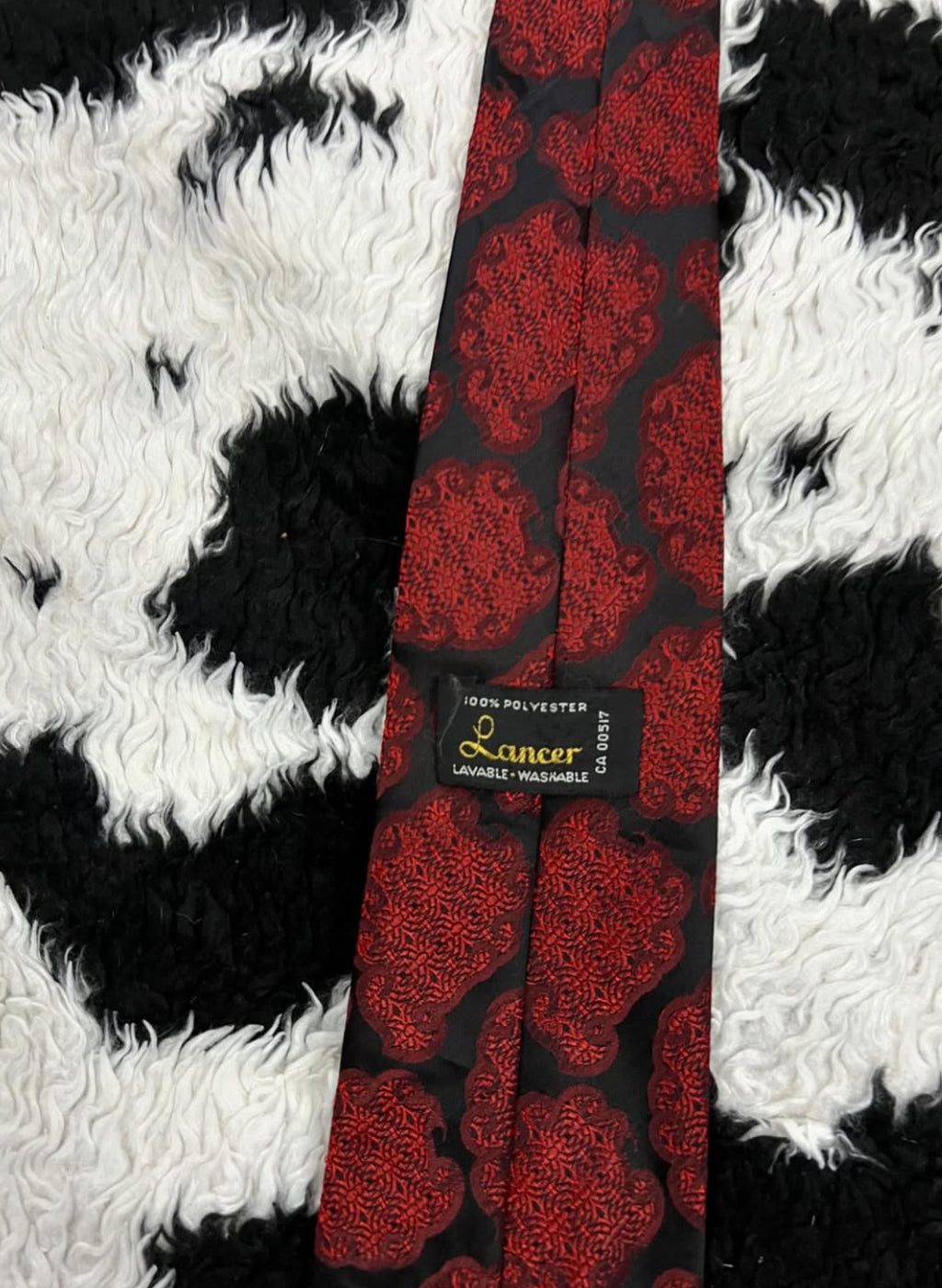 Lancer Black & Red Embroidered Tie