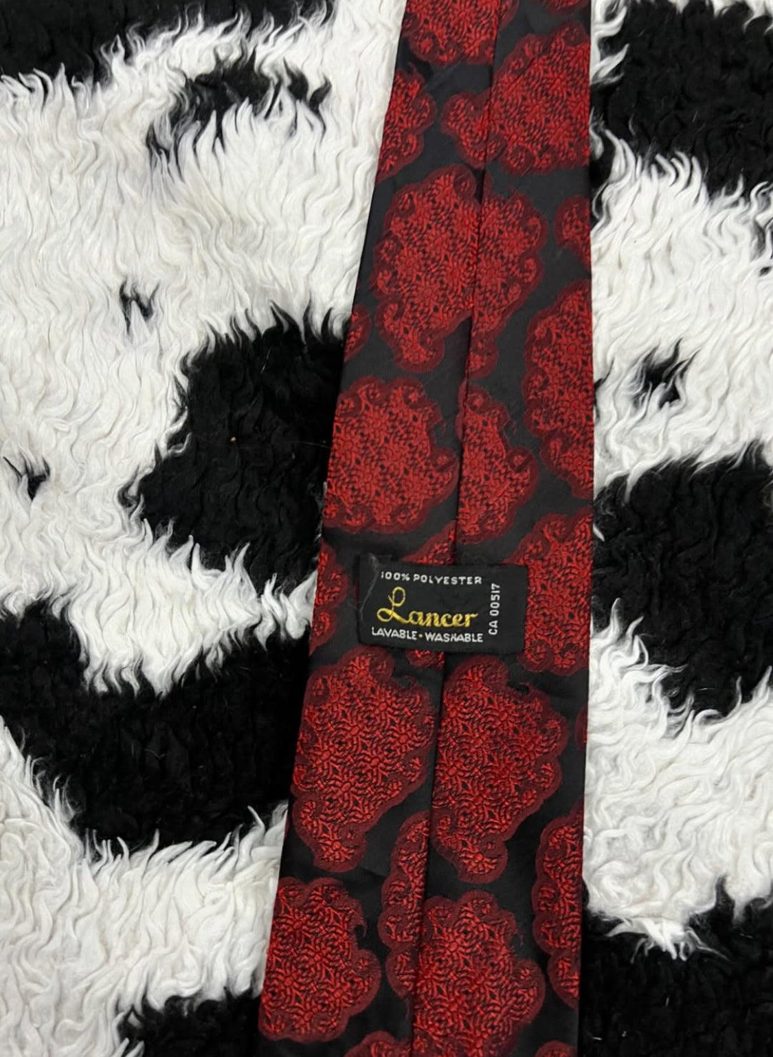 Lancer Black & Red Embroidered Tie
