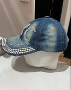 NYC Bedazzled Denim Cap