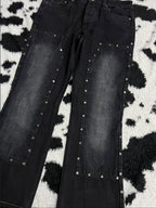 Black Studded Denims (Waist 34)