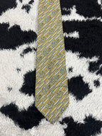 Mustard & Green Fully Embroidered Tie