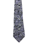 Kissa Purple & Black Embroidered Paisley Tie