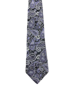 Kissa Purple & Black Embroidered Paisley Tie