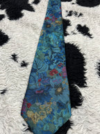 C&A Fully Embroidered Blue Floral Tie