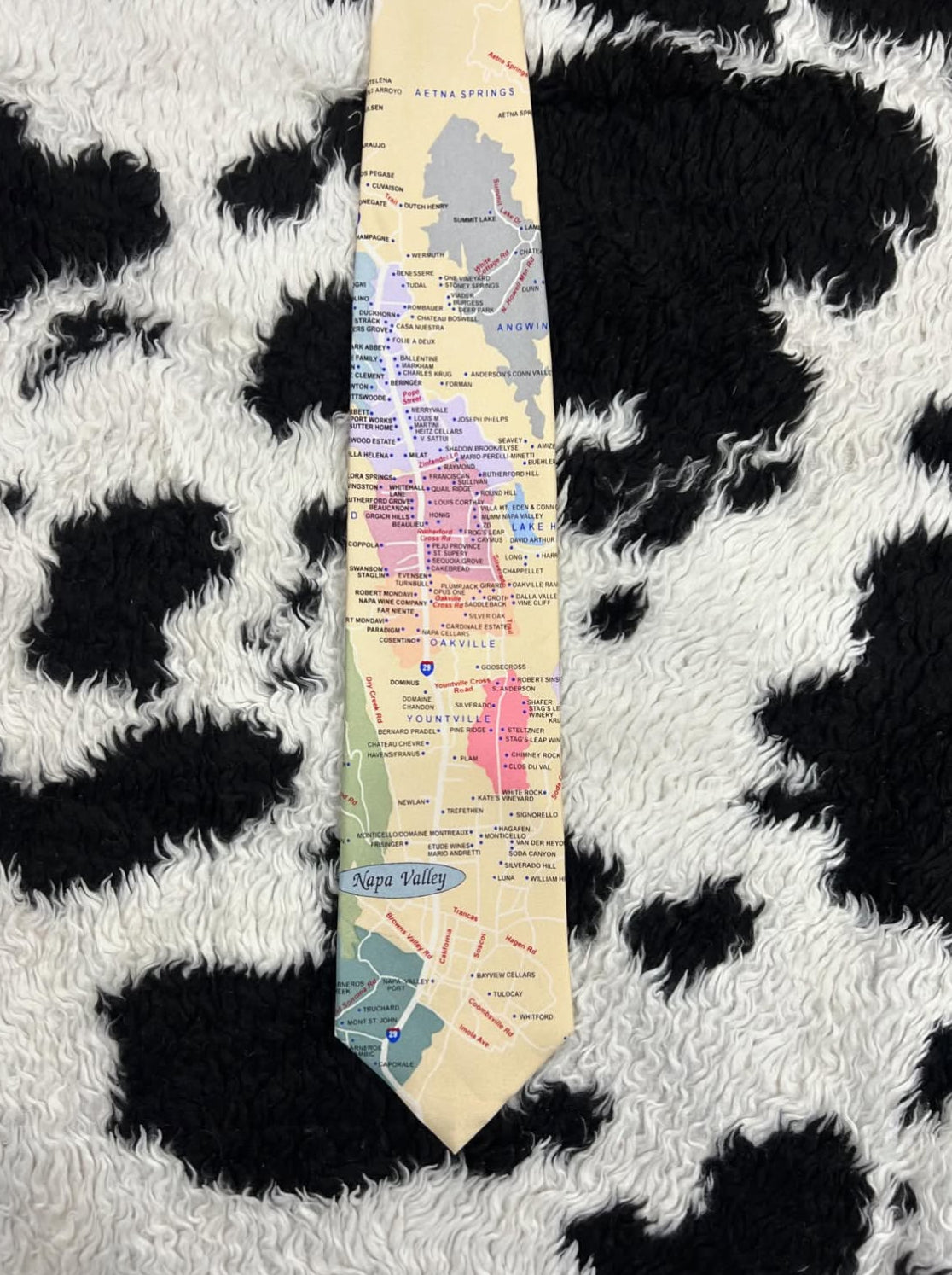 Napa Valley Map Tie