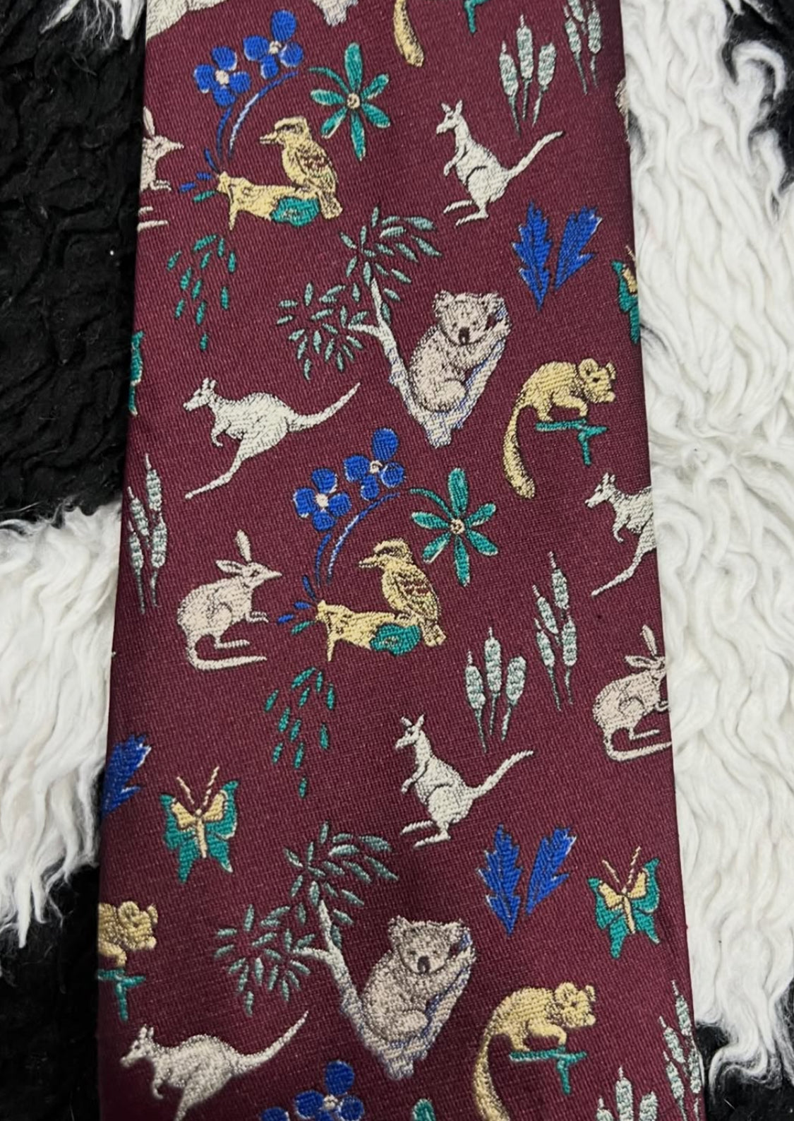 Embroidered Wild Animals Tie