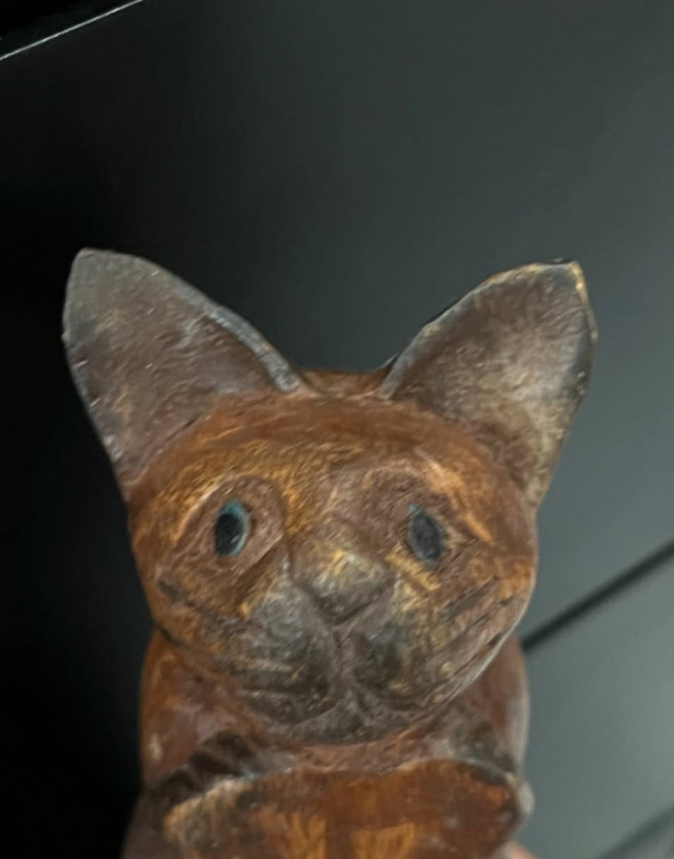 Wooden Cat Sculpture