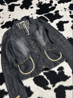 Grey Denim Coat Jacket (Medium)