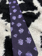 Purple Floral Embroidered Tie