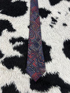Abstract Patterned Embroidered Narrow Tie