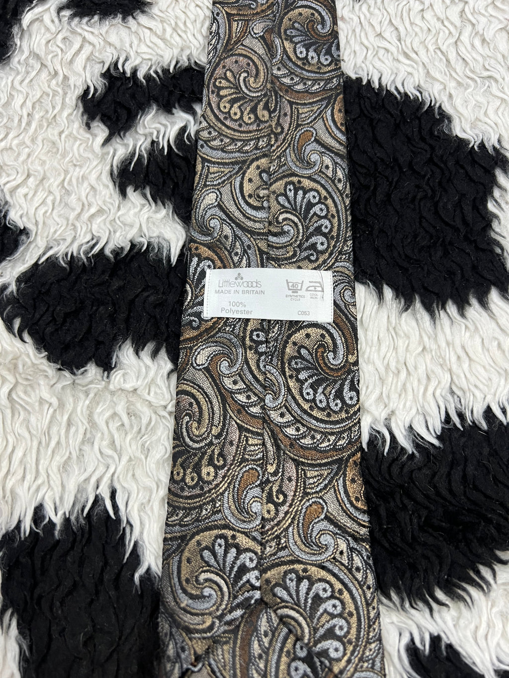 Littlewoods Fully Embroidered Narrow Brown Tie