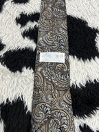 Littlewoods Fully Embroidered Narrow Brown Tie