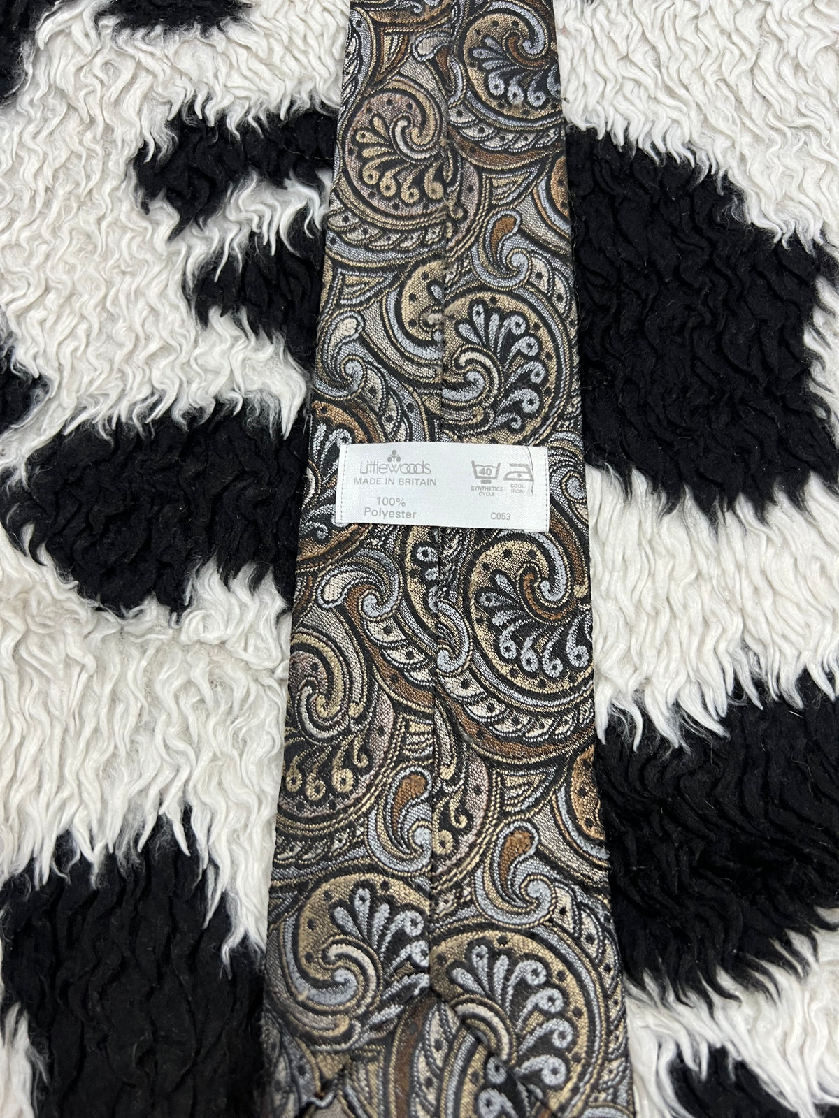 Littlewoods Fully Embroidered Narrow Brown Tie