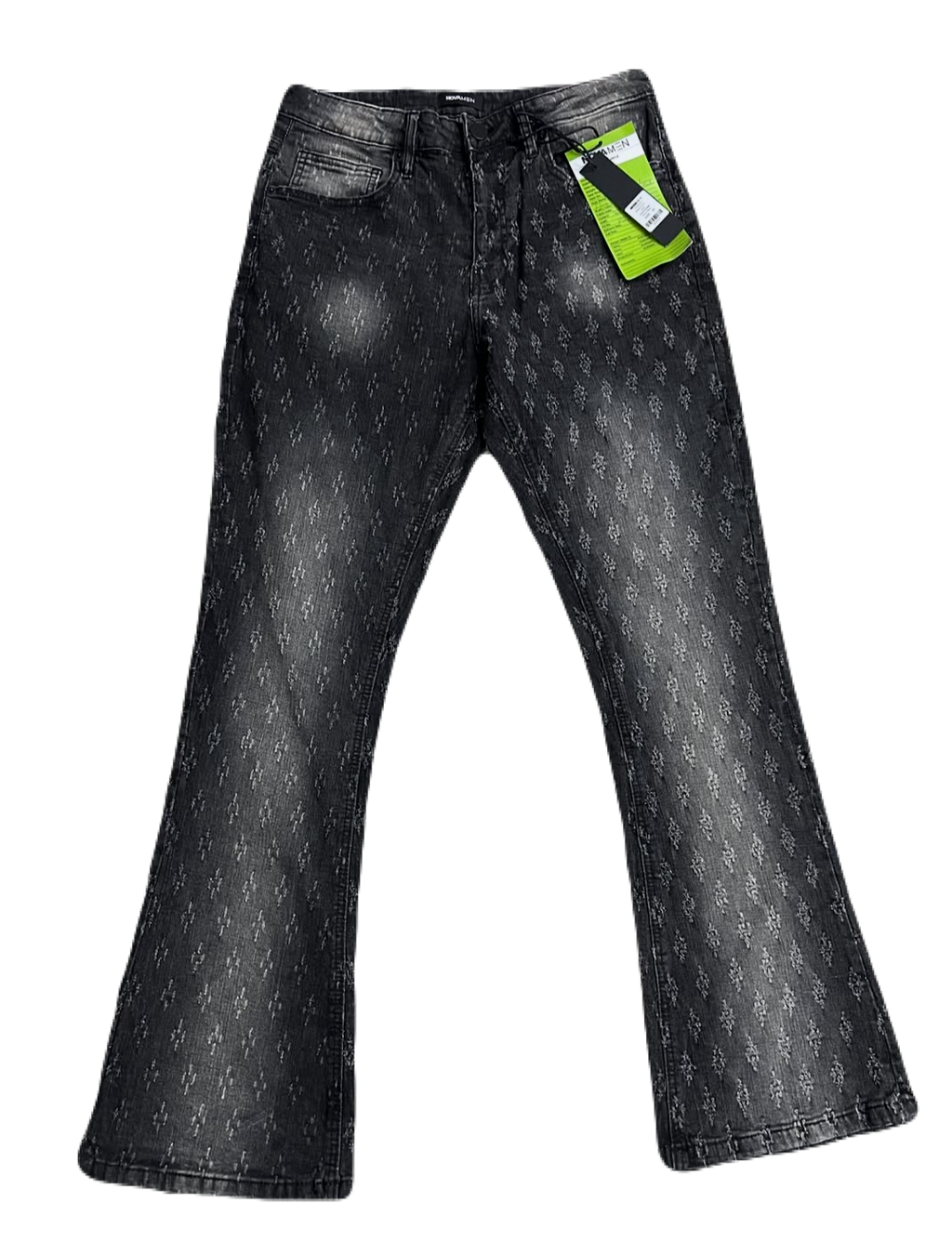 NovaMen Black-Washed Flared Denims (Waist 32)