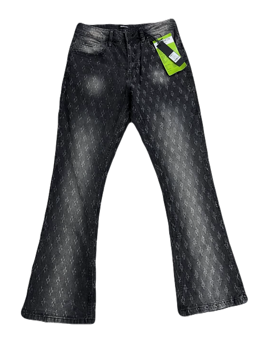 NovaMen Black-Washed Flared Denims (Waist 32)