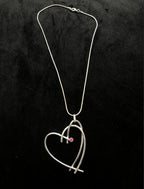 Pink Heart Metal Necklace