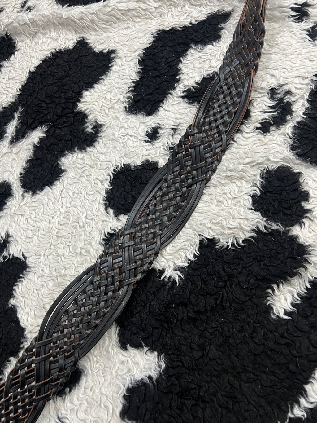 Black Braided Wide Belt