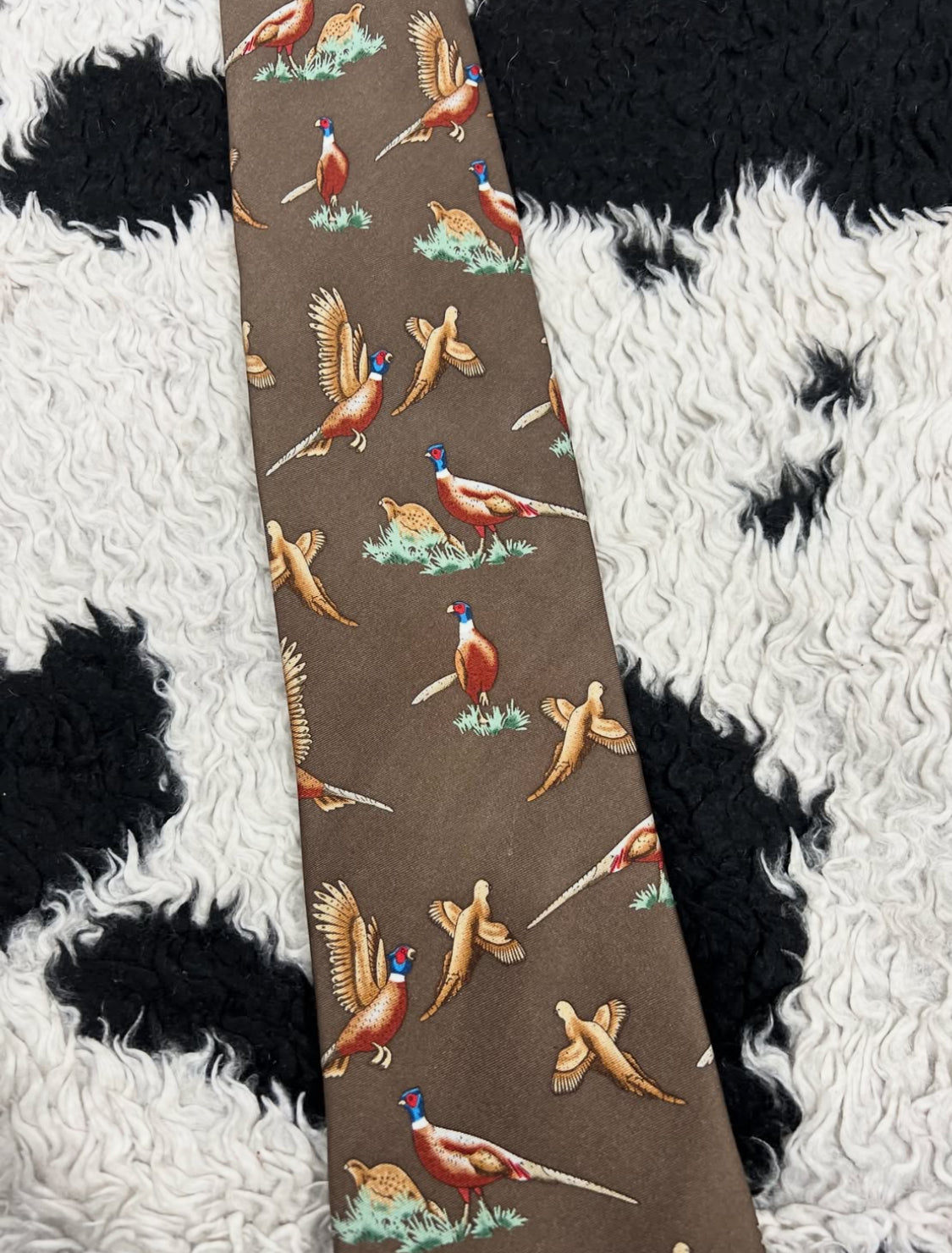 Brown Pheasants Tie