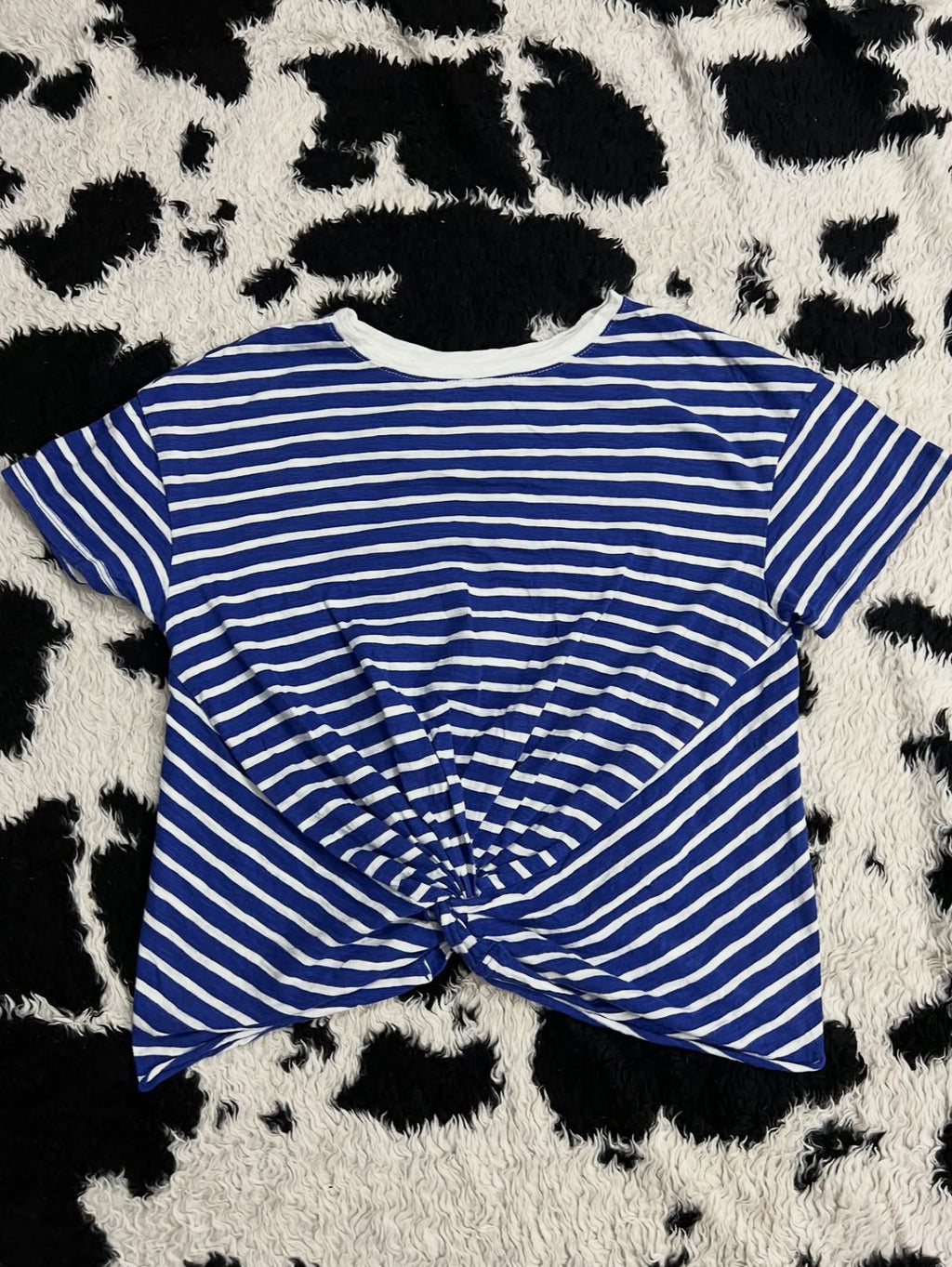 Blue & White Striped Tied-Up Shirt (Medium / Large)