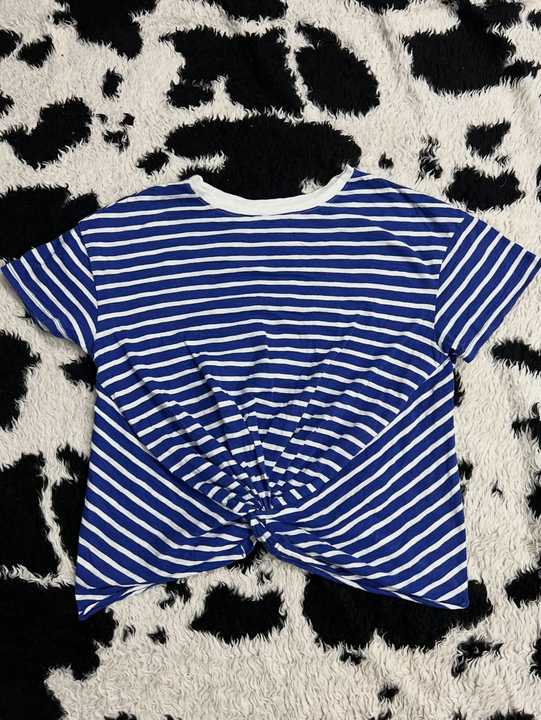 Blue & White Striped Tied-Up Shirt (Medium / Large)