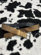 Golden Textured Studded Belt