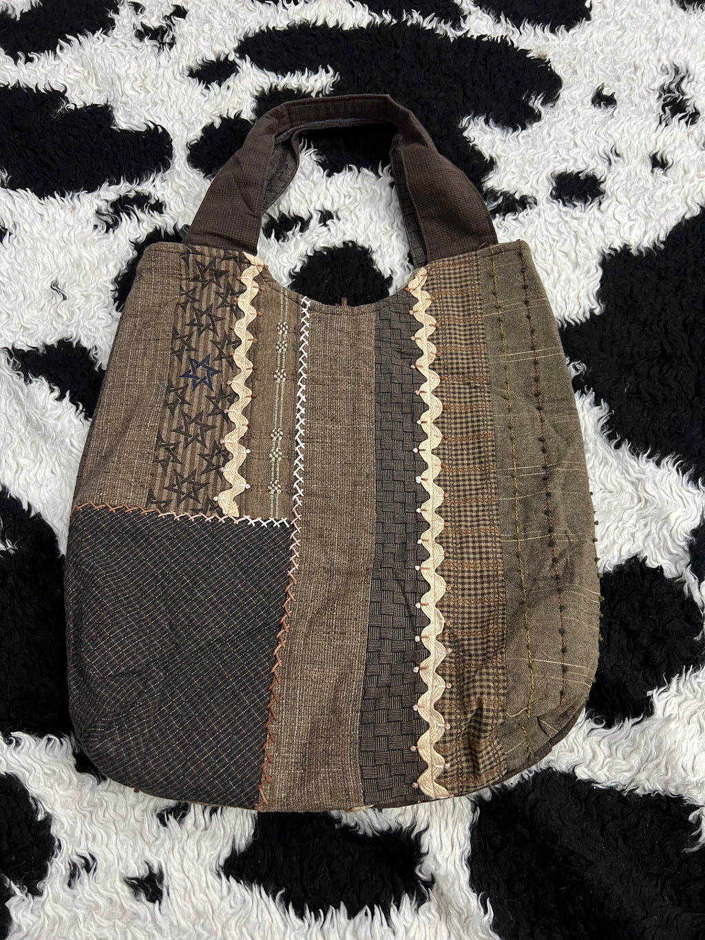 Brown Patchwork Bag