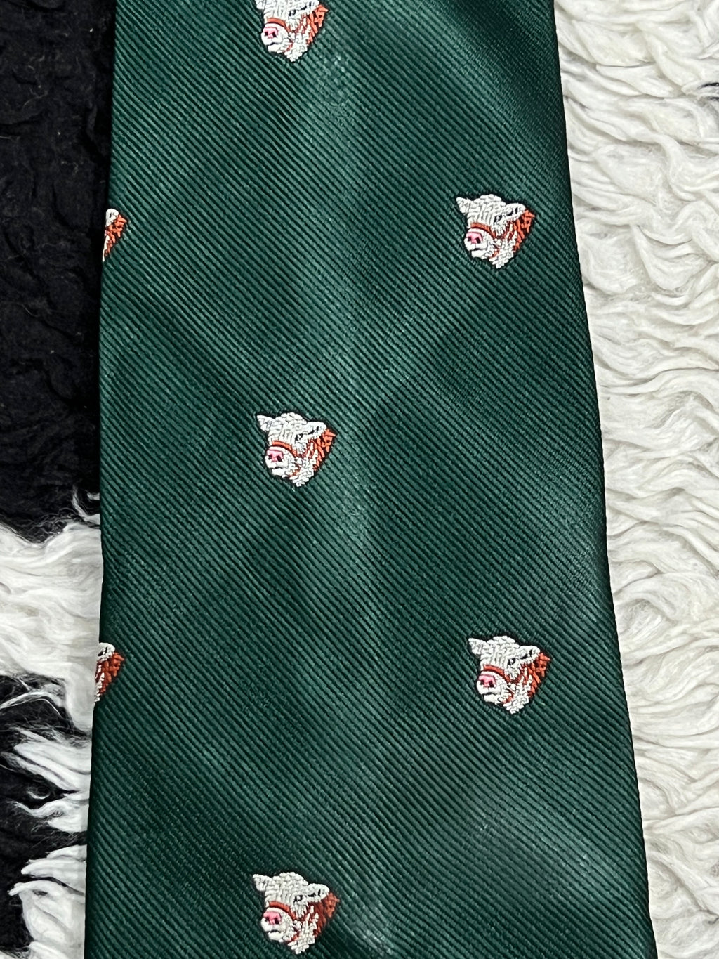Cows Embroidered Tie
