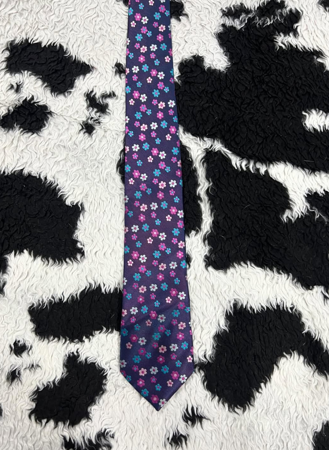 Double TWO Purple Floral Tie