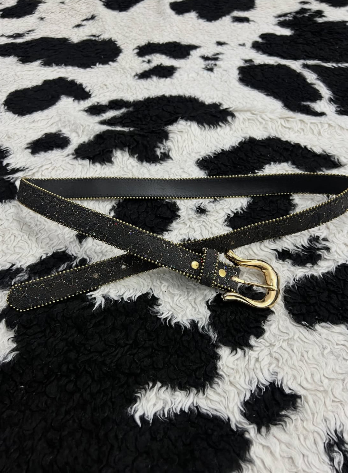 Golden Glitter Black Belt