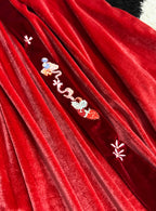 Strawberry Long Velvet Skirt