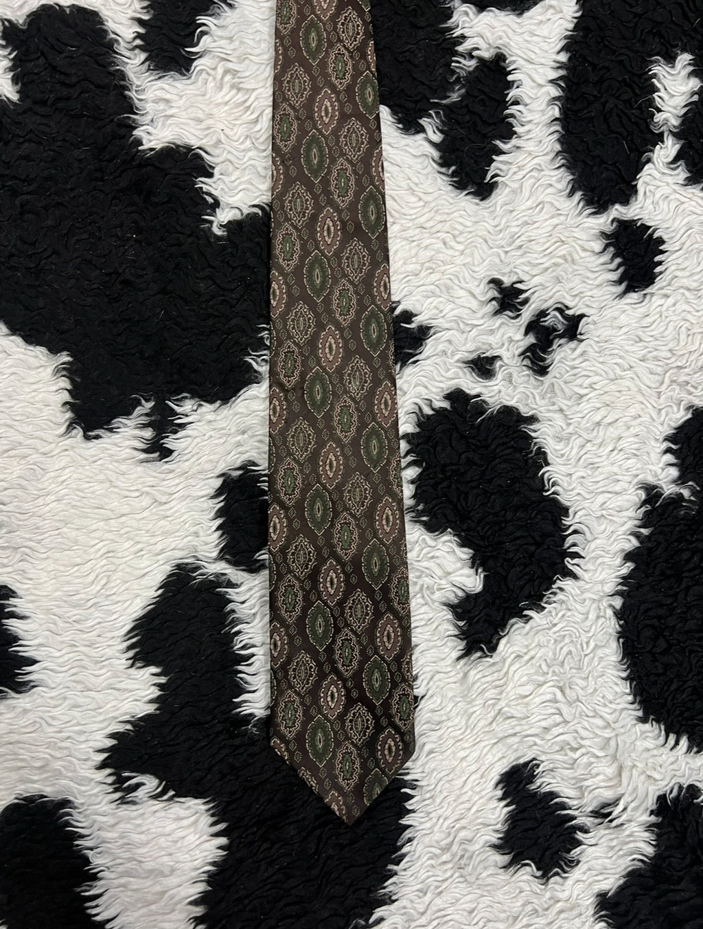 High Grade Narrow Brown Embroidered Tie