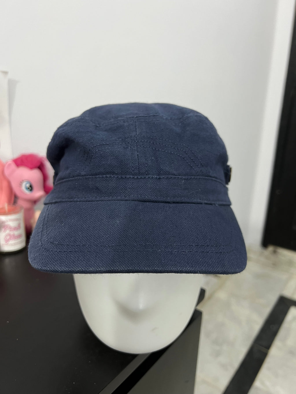 Dark Blue Buttoned Cap