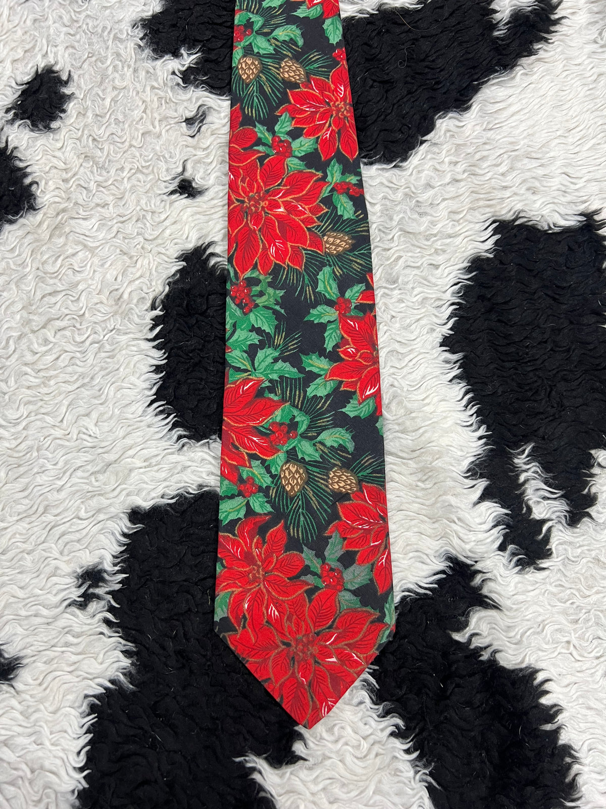 Buckingham Black & Red Floral Tie