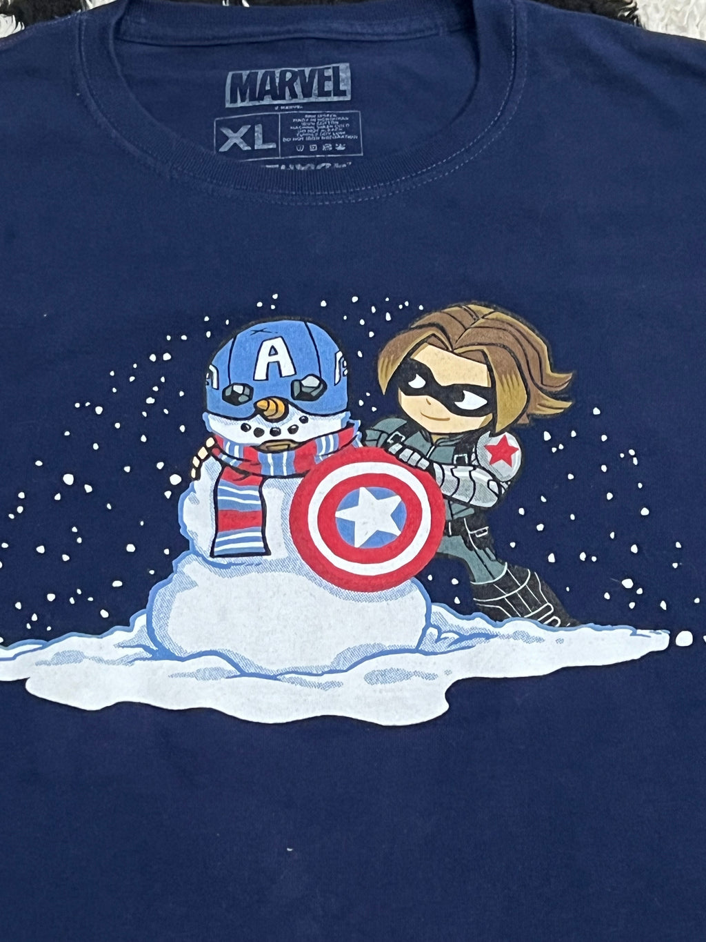 Marvel Winter Soldier Captain America Snowman Tee (Medium - Large)
