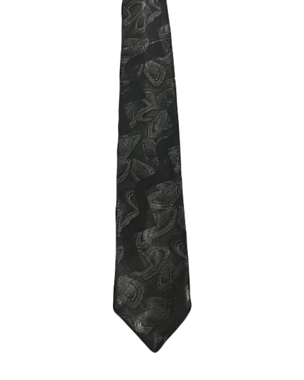 Ketch Black Embroidered Narrow Tie