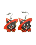 Cat in Hat Earrings