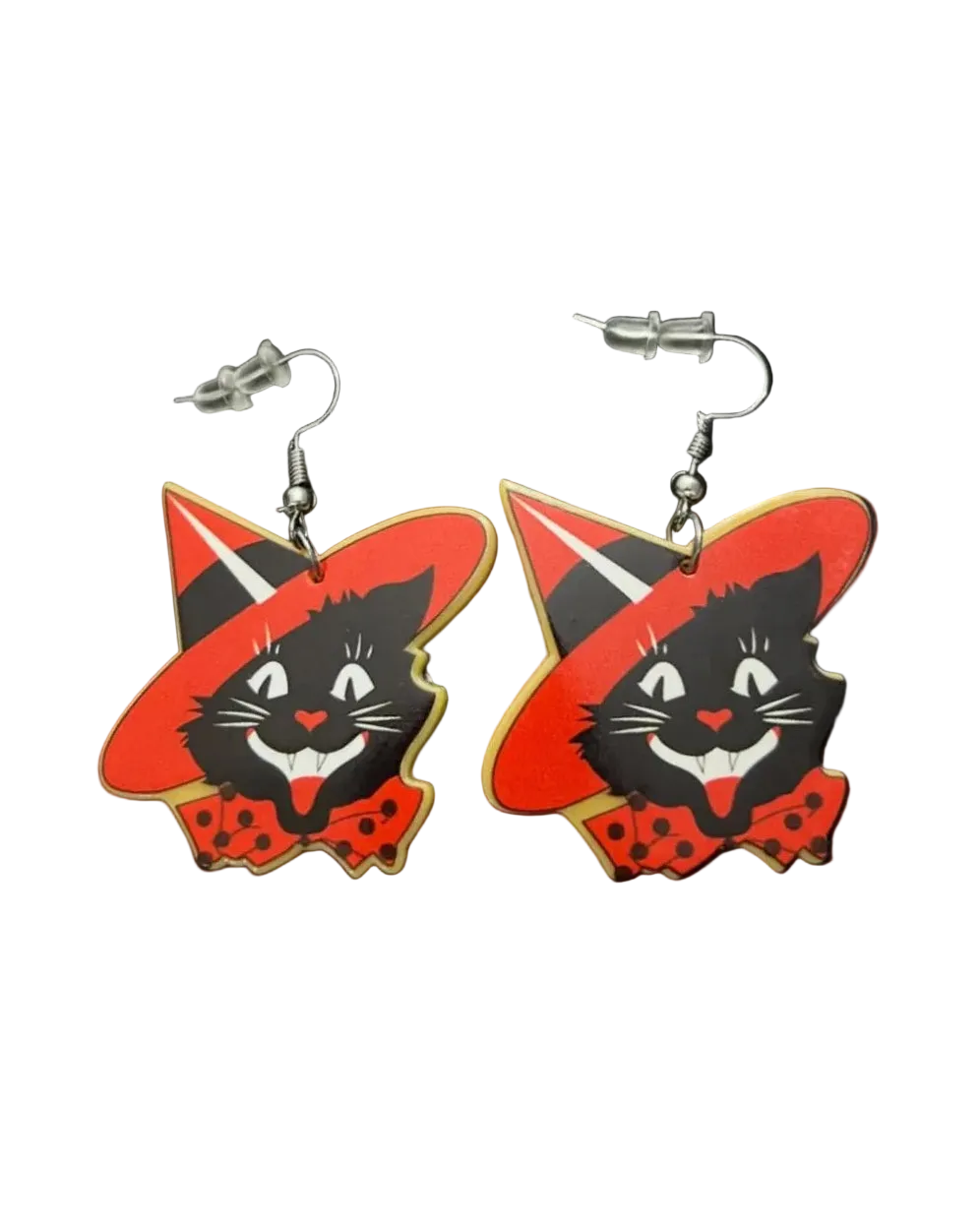 Cat in Hat Earrings