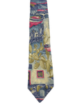 Italian Town Scenery Painting Tie